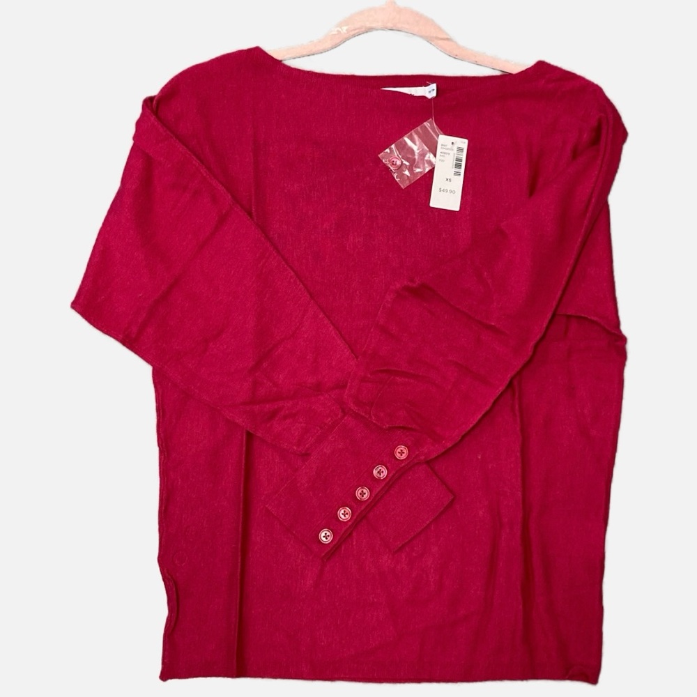 Reitmans Persian red top also available in green, grey and purple.